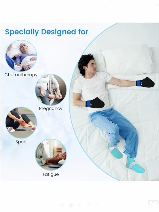 Blue SuzziPad Cold Socks🧦& Hand Ice🧊Pack Cooling Gloves🧤S/M - Picture 2 of 9